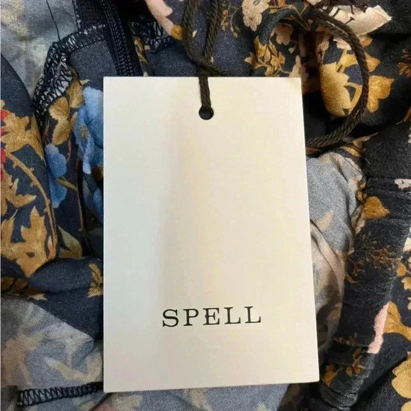 NWT Spell Flora Midi Flutter Sleeve Floral Dress Mystic S - Picture 4 of 5